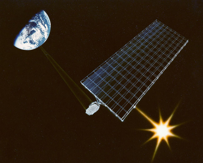 a solar panel in space