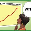 lady looking at electricity price rise graph