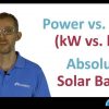Solar : energy vs. power