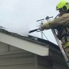 Rooftop solar panel fire