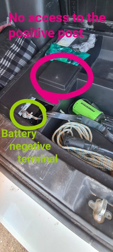 PHEV 12v battery in car boot