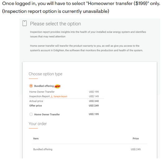 Enphase monitoring transfer fees