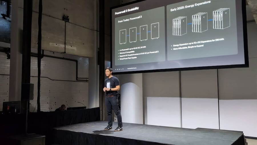 Slide showing how the Powerwall 3 devices expands.