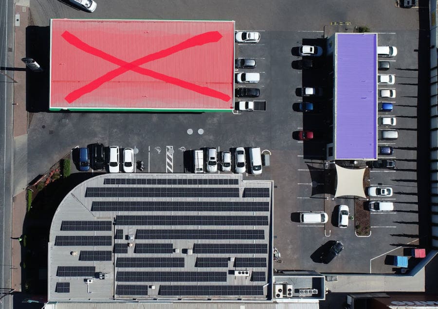 Solar array aerial view