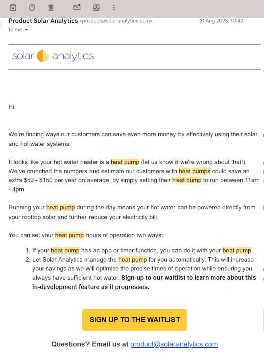 Solar Analytics identify loads