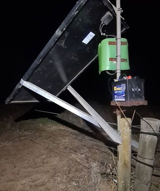 solar panel running an electric fence