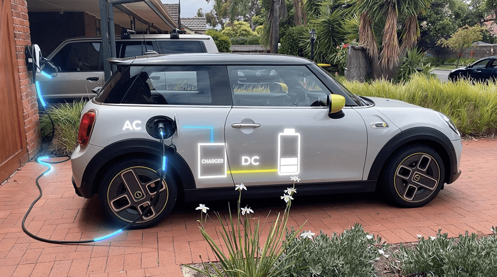 Illustration of an EV's onboard charger