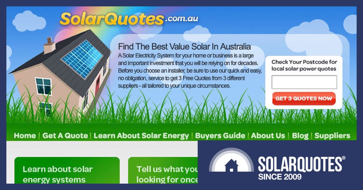 the first version of the solarquotes website