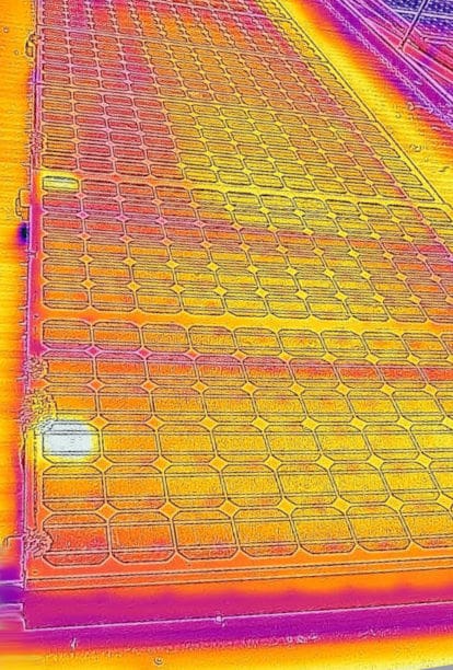 solar panel thermal image