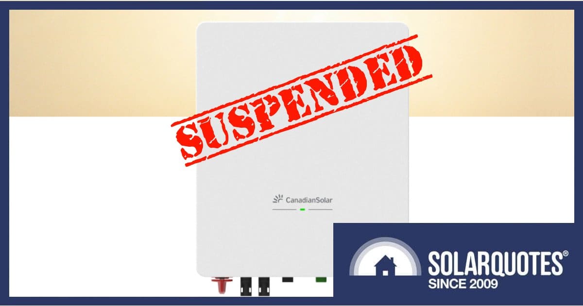 Canadian Solar inverter suspensions in Australia