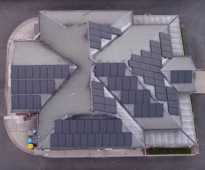 solar panels on a roof