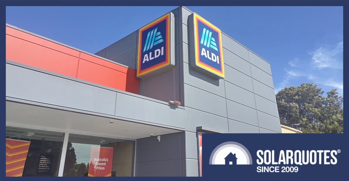 The front facade of an Aldi supermarket