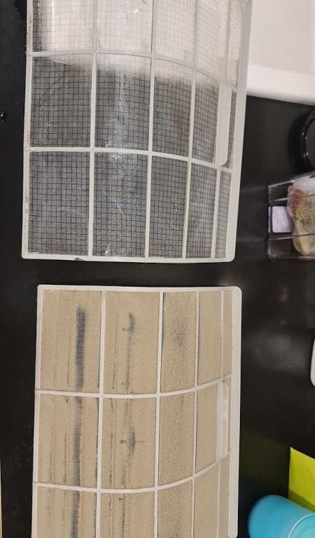 clean and dirty air conditioner filters