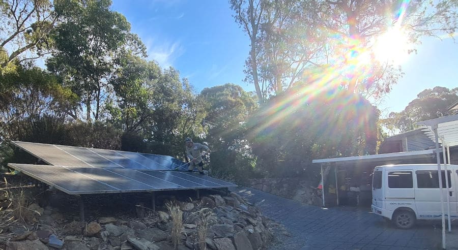 cleaning solar panels