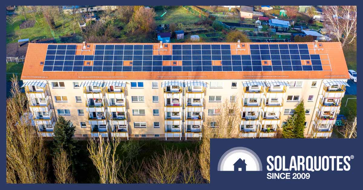 Solar panels on an apartment