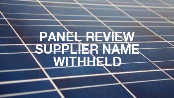 Panel Review Supplier Name Withheld